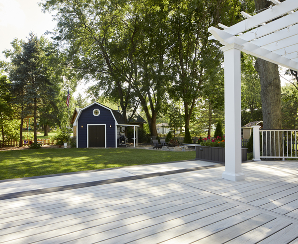 TimberTech Frankfort IL Legacy White Wash Composite Decking installed on deck