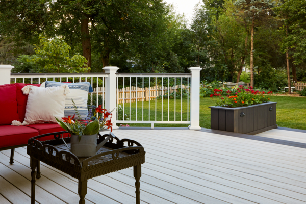 TimberTech Frankfort IL Legacy Whitewash Composite Decking installed on deck