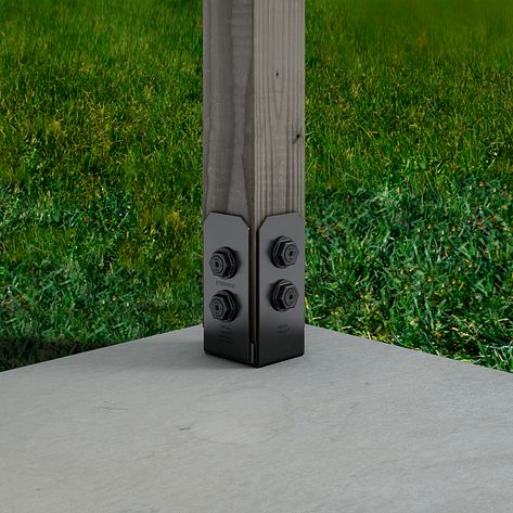 C_APVB44DSP-APVB44_InstPho_RI_Instld_OutdoorAccentsAvant-SidePlate-PostBase_C0 4x4″ Post Base Avant