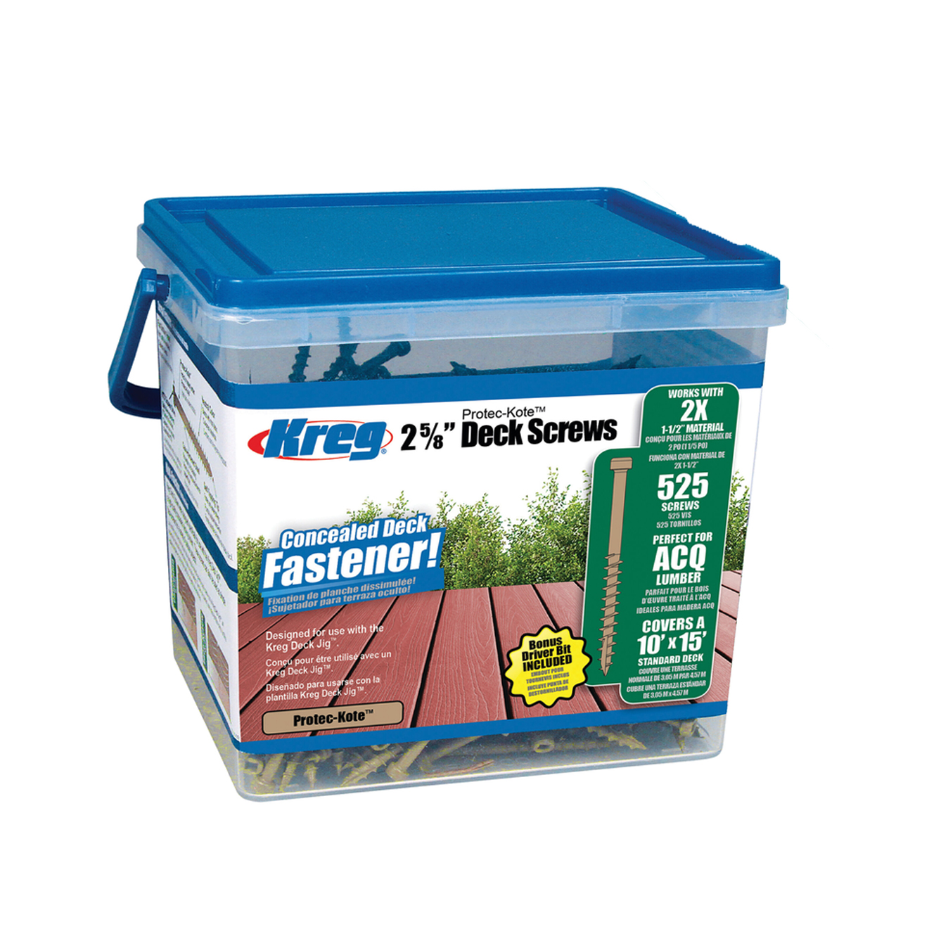 Kreg 2x Protec-Kote™ Deck Screws - 525ct. Kreg 2x Protec-Kote™ Deck Screws - 525ct.